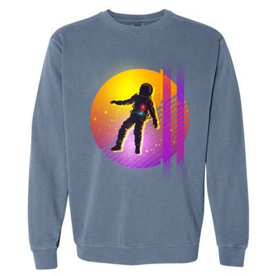 Retro 80's Glitch Astronaut Garment-Dyed Sweatshirt