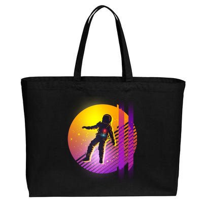 Retro 80's Glitch Astronaut Cotton Canvas Jumbo Tote