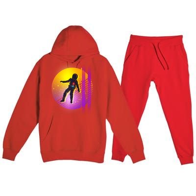 Retro 80's Glitch Astronaut Premium Hooded Sweatsuit Set