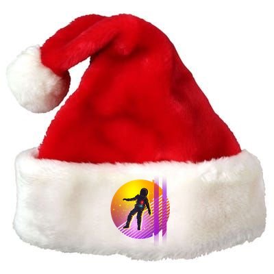 Retro 80's Glitch Astronaut Premium Christmas Santa Hat