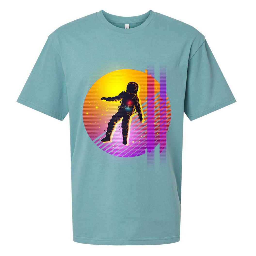 Retro 80's Glitch Astronaut Sueded Cloud Jersey T-Shirt