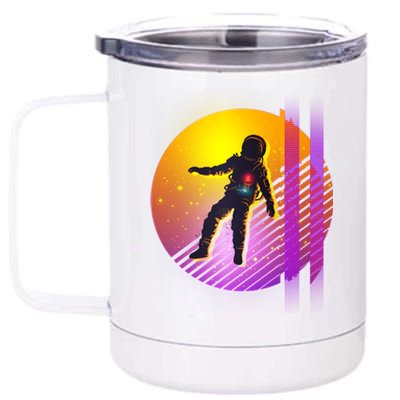 Retro 80's Glitch Astronaut 12 oz Stainless Steel Tumbler Cup