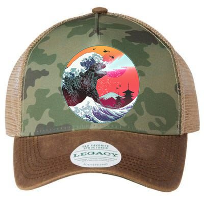 Retro 80's Godzilla Attack Wave Legacy Tie Dye Trucker Hat