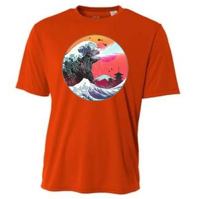 Retro 80's Godzilla Attack Wave Cooling Performance Crew T-Shirt