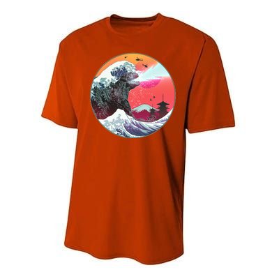 Retro 80's Godzilla Attack Wave Performance Sprint T-Shirt