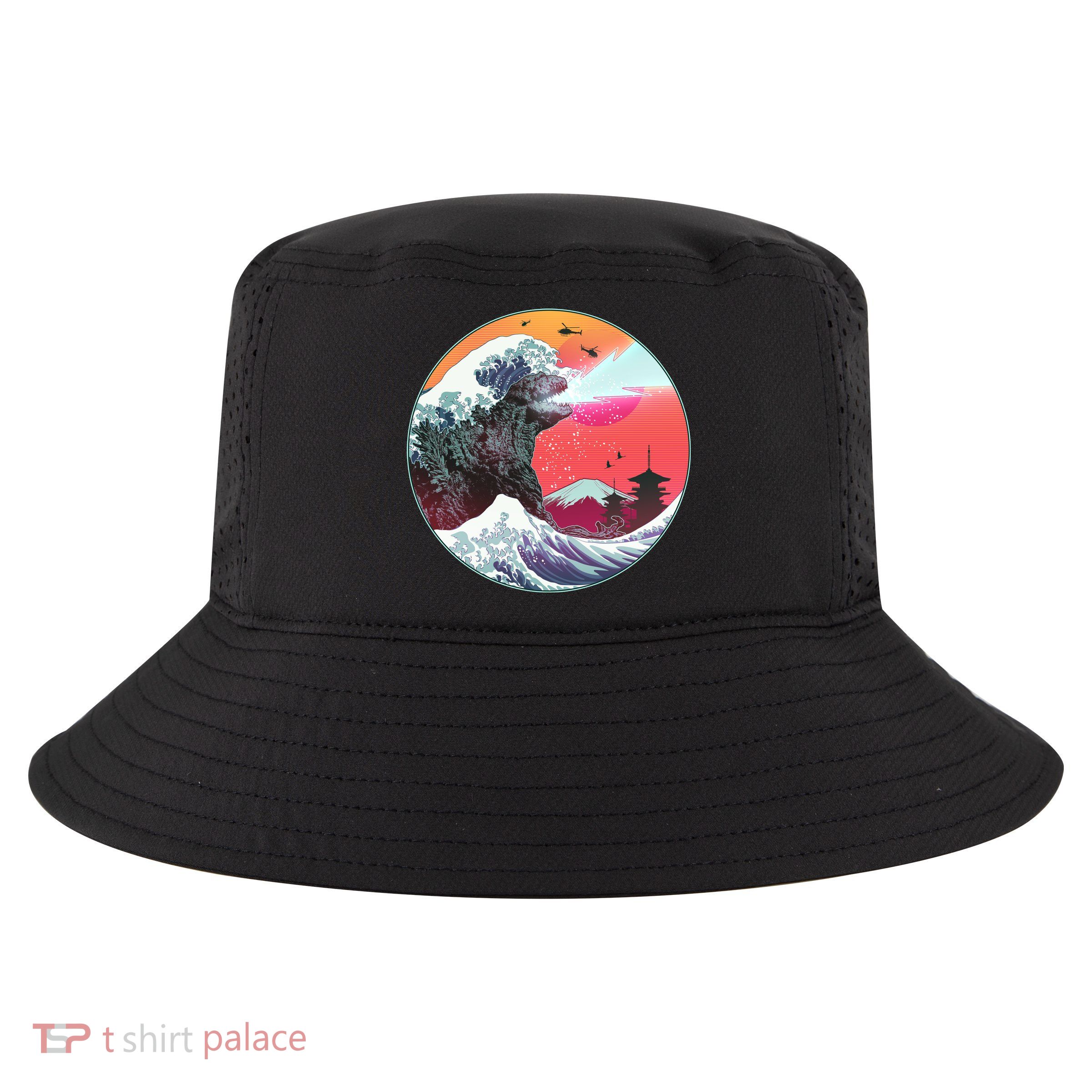 Retro 80's Godzilla Attack Wave Cool Comfort Performance Bucket Hat