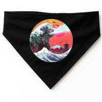 Retro 80's Godzilla Attack Wave USA-Made Doggie Bandana