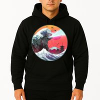 Retro 80's Godzilla Attack Wave Hoodie