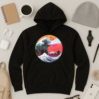 Retro 80's Godzilla Attack Wave Hoodie