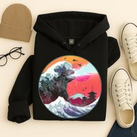 Retro 80's Godzilla Attack Wave Hoodie