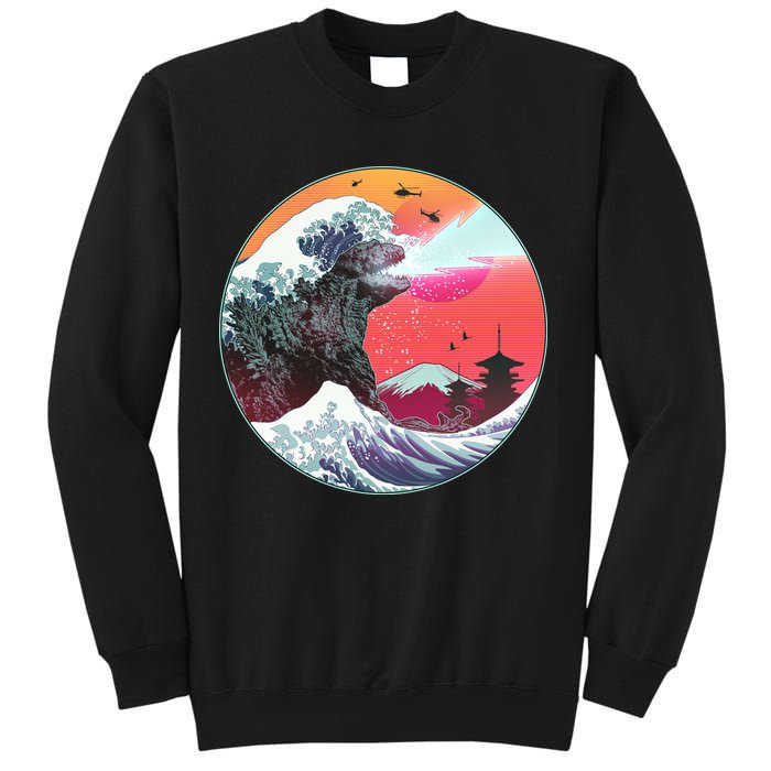 Retro 80's Godzilla Attack Wave Sweatshirt
