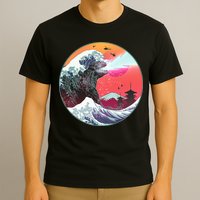 Retro 80's Godzilla Attack Wave T-Shirt