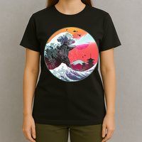 Retro 80's Godzilla Attack Wave T-Shirt