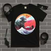 Retro 80's Godzilla Attack Wave T-Shirt