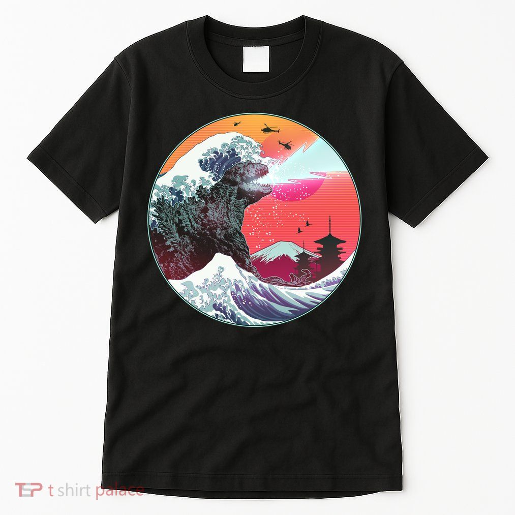 Retro 80's Godzilla Attack Wave Tall T-Shirt