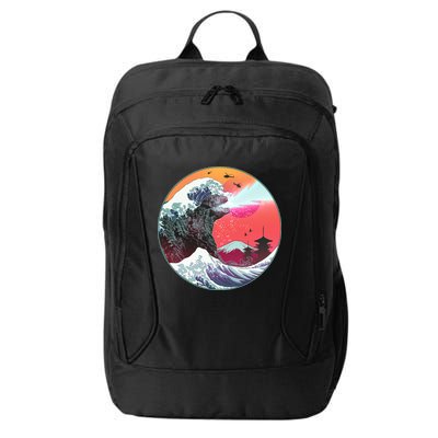 Retro 80's Godzilla Attack Wave City Backpack