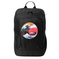 Retro 80's Godzilla Attack Wave City Backpack