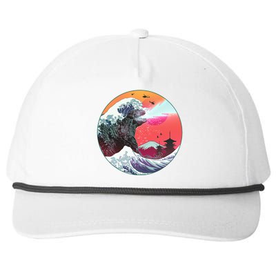 Retro 80's Godzilla Attack Wave Snapback Five-Panel Rope Hat