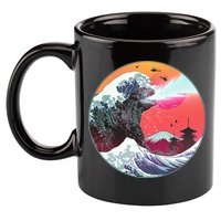 Retro 80's Godzilla Attack Wave 11oz C Handle Ceramic Mug
