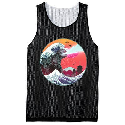 Retro 80's Godzilla Attack Wave Mesh Reversible Basketball Jersey Tank