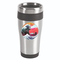 Retro 80's Godzilla Attack Wave 16oz Travel Tumbler