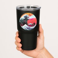Retro 80's Godzilla Attack Wave Tumbler