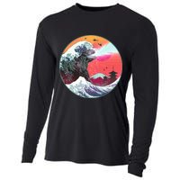 Retro 80's Godzilla Attack Wave Cooling Performance Long Sleeve Crew