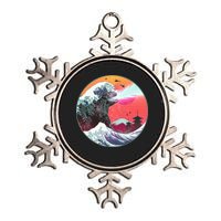 Retro 80's Godzilla Attack Wave Metallic Star Ornament