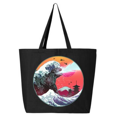 Retro 80's Godzilla Attack Wave 25L Jumbo Tote