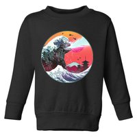 Retro 80's Godzilla Attack Wave Toddler Sweatshirt