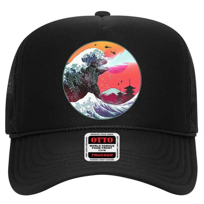 Retro 80's Godzilla Attack Wave Trucker Hat