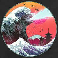 Retro 80's Godzilla Attack Wave Trucker Hat