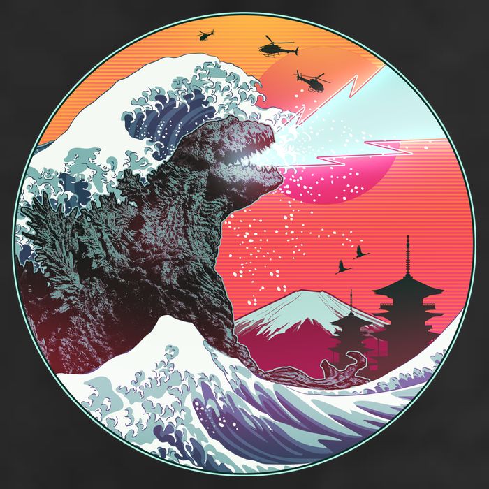 Retro 80's Godzilla Attack Wave Trucker Hat