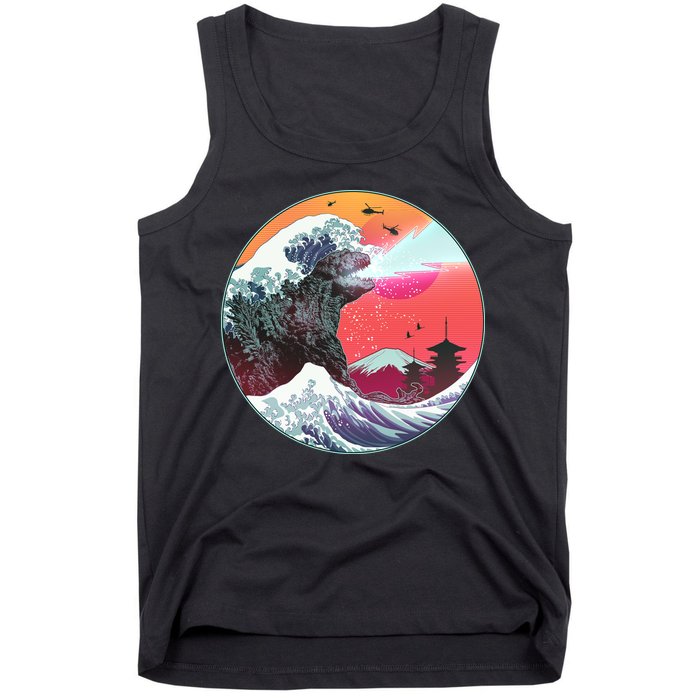 Retro 80's Godzilla Attack Wave Tank Top