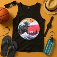 Retro 80's Godzilla Attack Wave Tank Top