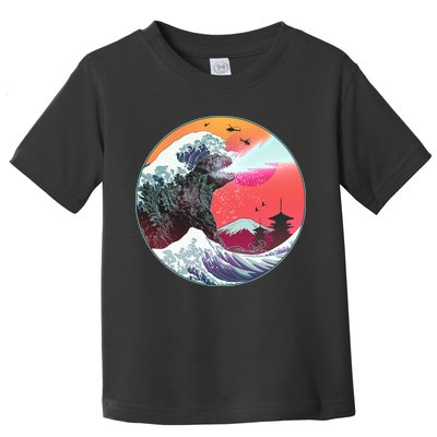 Retro 80's Godzilla Attack Wave Toddler T-Shirt