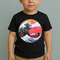Retro 80's Godzilla Attack Wave Toddler T-Shirt