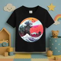 Retro 80's Godzilla Attack Wave Toddler T-Shirt