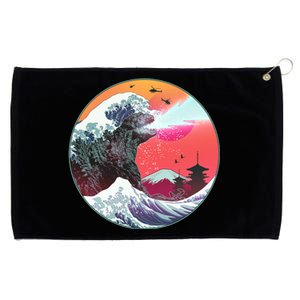 Retro 80's Godzilla Attack Wave Grommeted Golf Towel