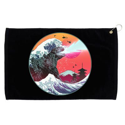 Retro 80's Godzilla Attack Wave Grommeted Golf Towel