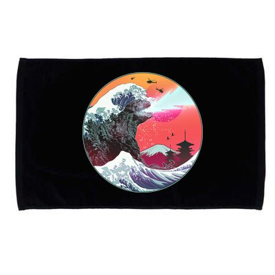 Retro 80's Godzilla Attack Wave Microfiber Hand Towel