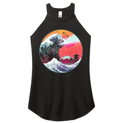 Retro 80's Godzilla Attack Wave Women's Perfect Tri Rocker Tank