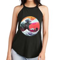Retro 80's Godzilla Attack Wave Women's Perfect Tri Rocker Tank
