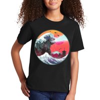 Retro 80's Godzilla Attack Wave Kids T-Shirt