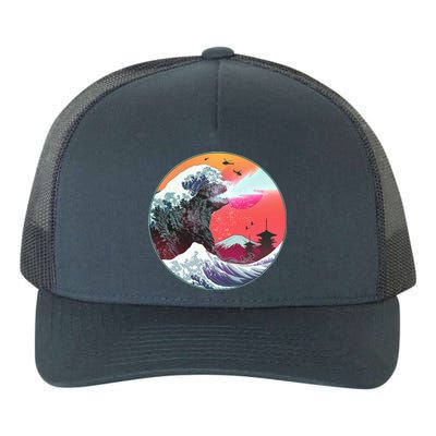 Retro 80's Godzilla Attack Wave Yupoong Adult 5-Panel Trucker Hat