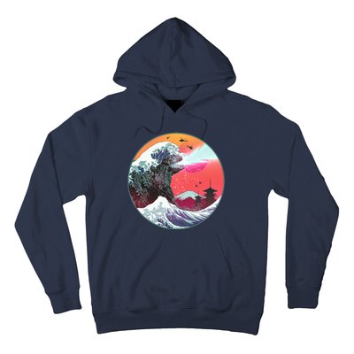 Retro 80's Godzilla Attack Wave Hoodie