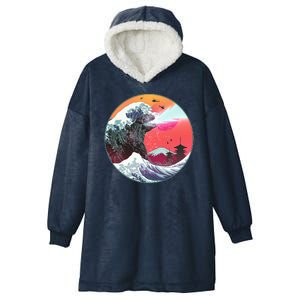 Retro 80's Godzilla Attack Wave Hooded Wearable Blanket