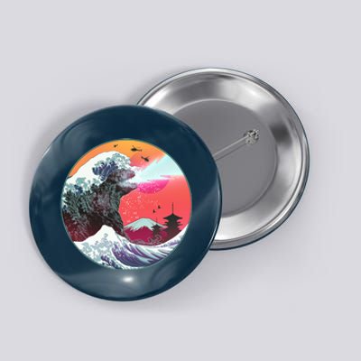 Retro 80's Godzilla Attack Wave Button