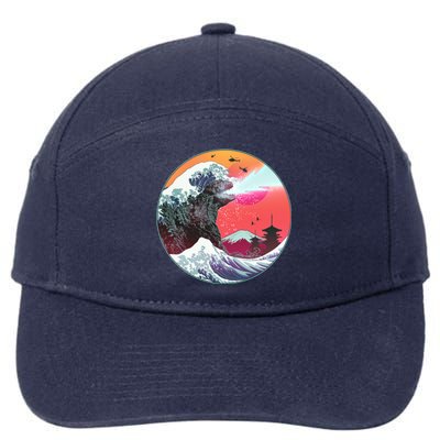 Retro 80's Godzilla Attack Wave 7-Panel Snapback Hat