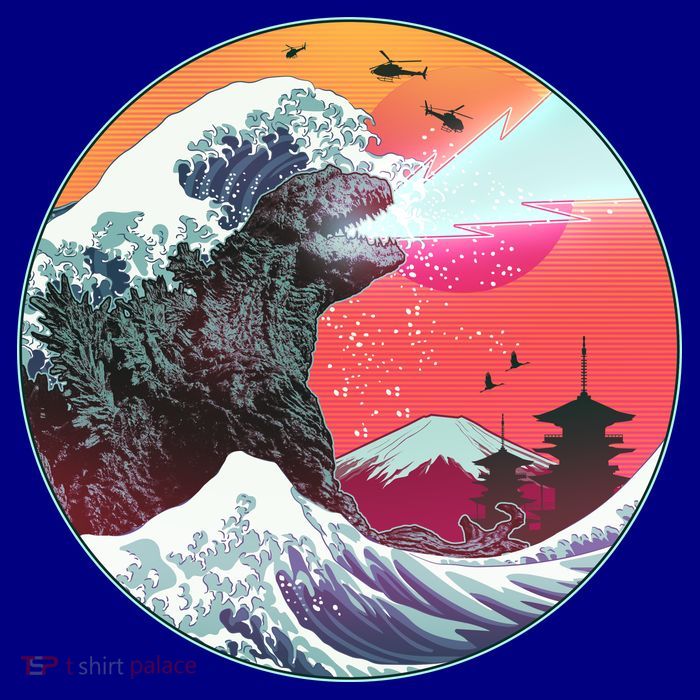 Retro 80's Godzilla Attack Wave Coffee Mug